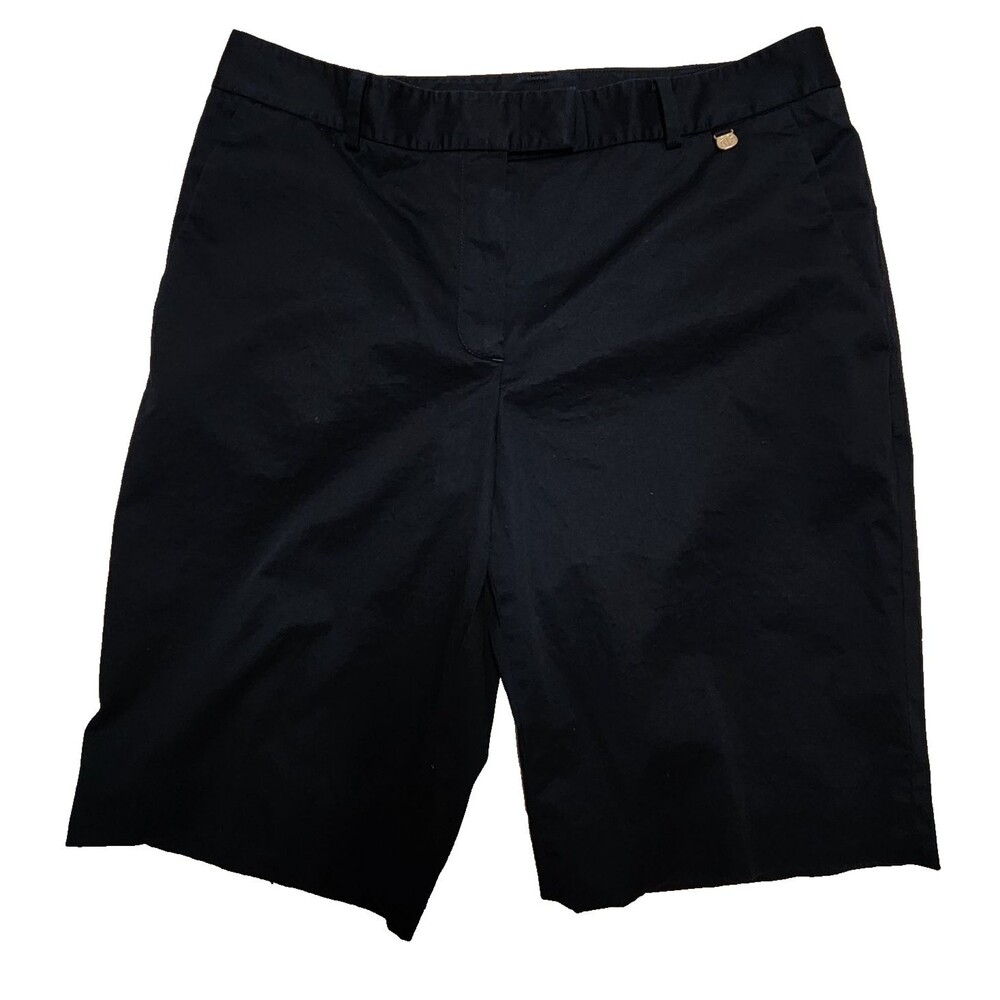 Brooks Brothers Bermuda Shorts Women 8 Blue Flat Front Chino Preppy